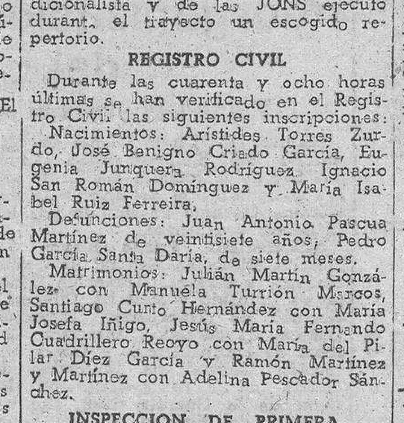 Detalle del Registro Civil