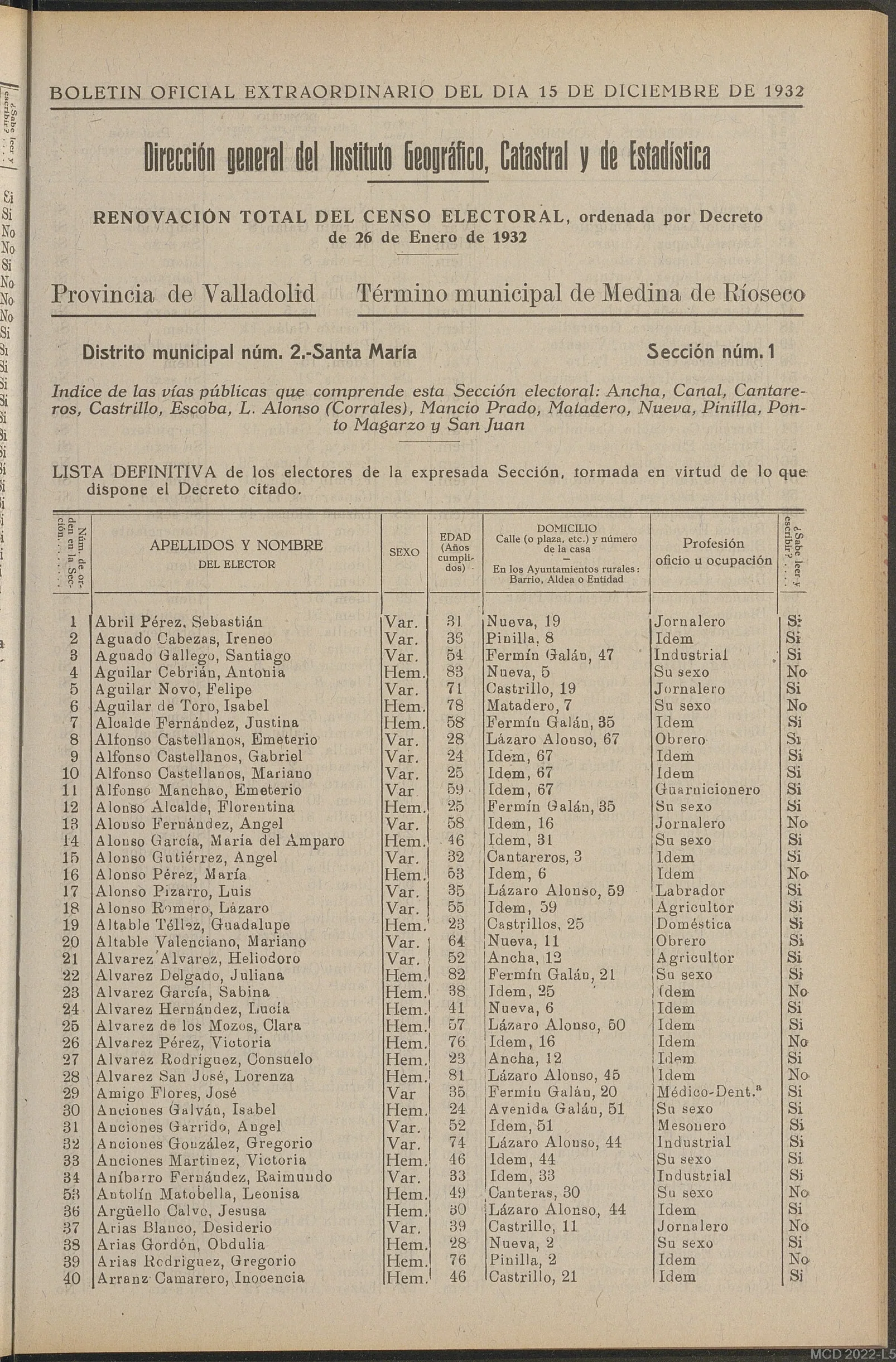 Cabecera de sección y fecha impresa · posición 783