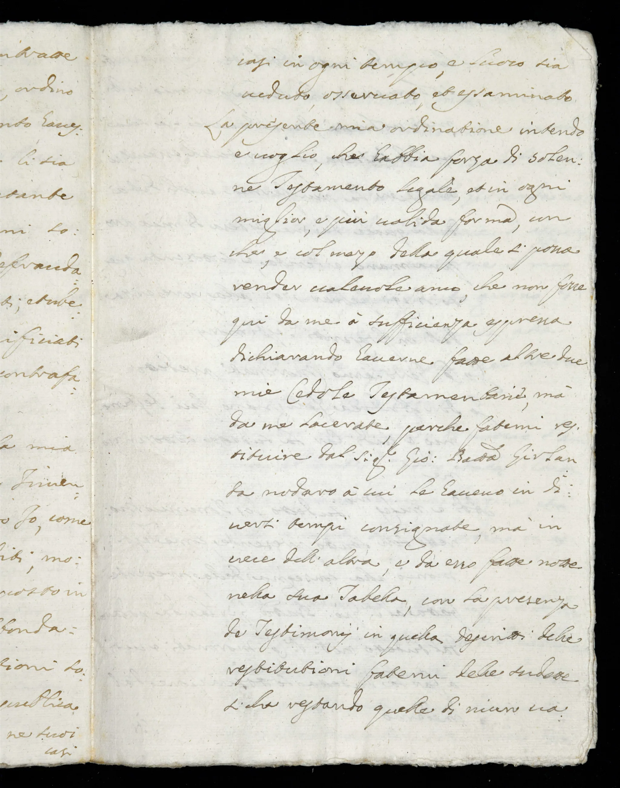 Gerolamo Moronati · forma del testamento y devolución de otra cédula, decimonovena hoja