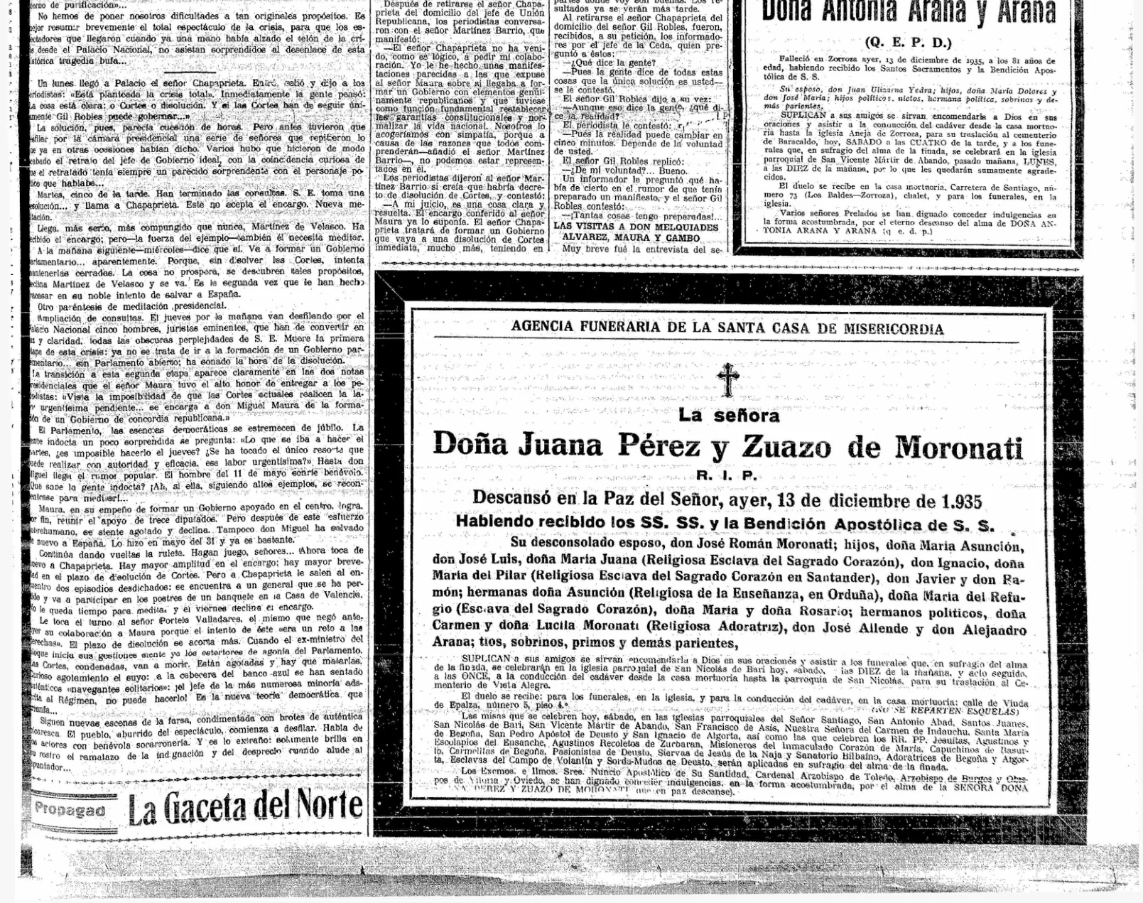 Recorte de la esquela · página 1